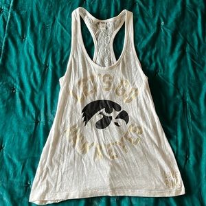 VS Pink lace back tank. Iowa Hawkeyes.